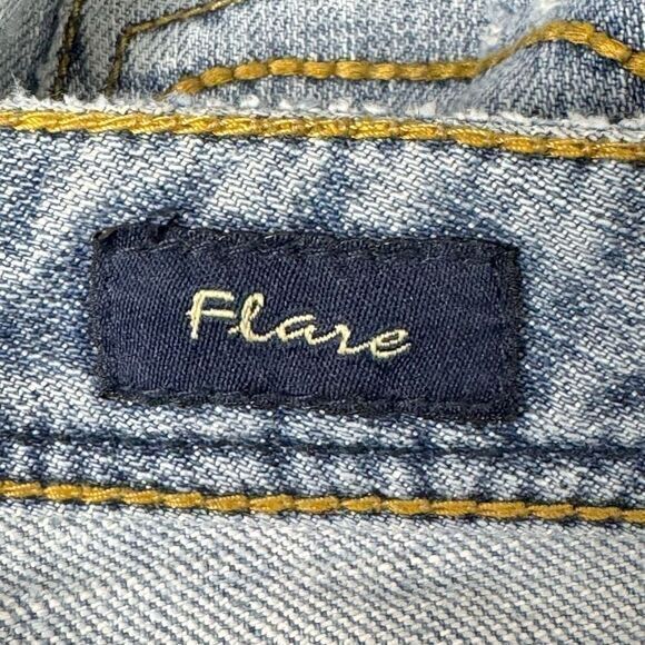 Seven7 Y2K Flare Low Rise Cotton Blend Jeans 5 pocket design size 30 Tall - Picture 5 of 5